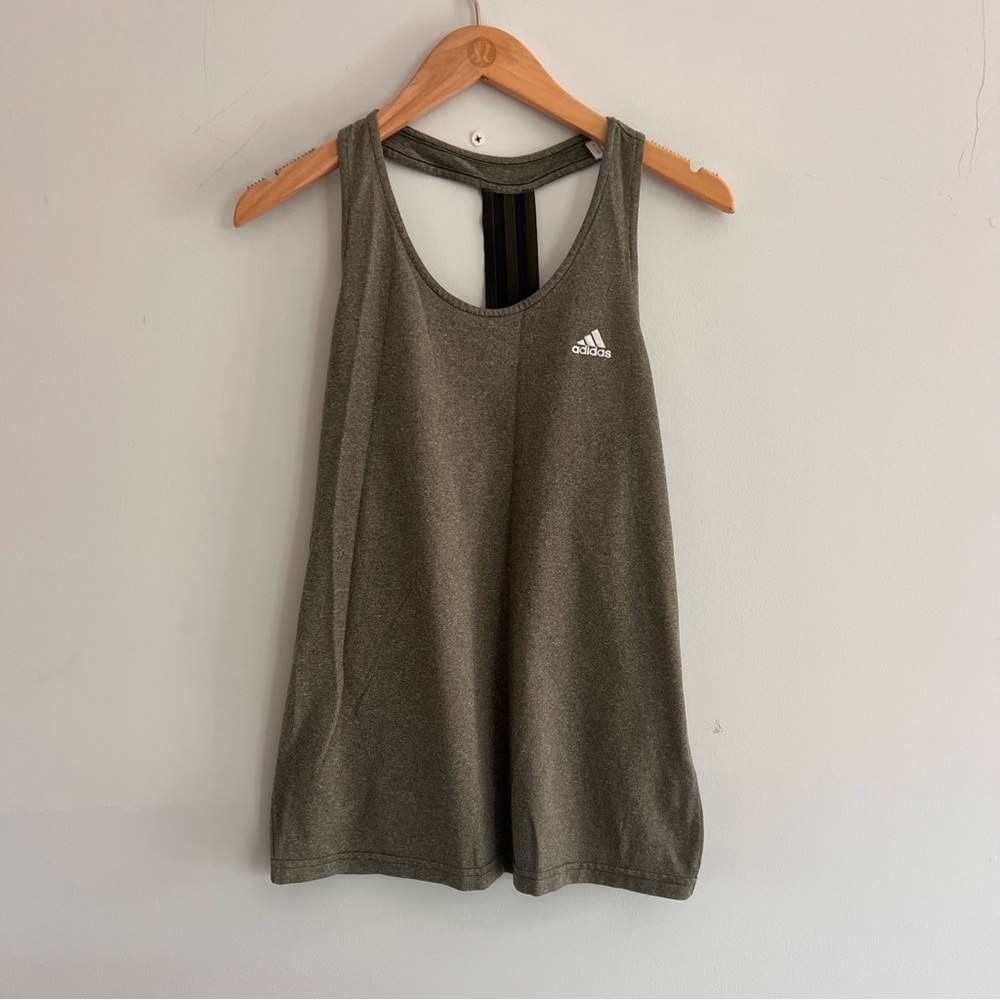 Adidas tank top. Workout, small, green.